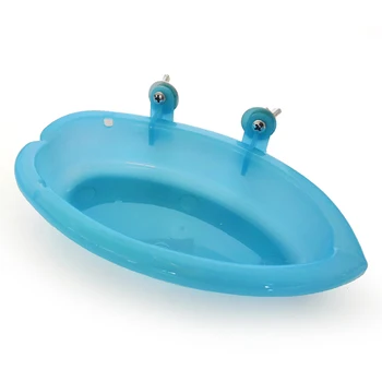 Ванна для купания птиц с водой для клетки для домашних животных, Подвесная чаша для купания птиц в форме попугая + Зеркальная купальня для птиц