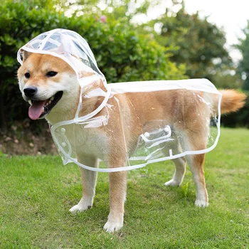 Дождевик для собак Водонепроницаемая куртка для маленьких средних собак Защитный Светоотражающий дождевик с капюшоном для домашних животных Дождевик для собак Комбинезон Дождевик Пончо