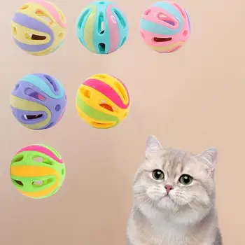 Игрушка для кошек Jingle Bell Портативный мяч для домашних животных Многоразовый мяч для игры с собакой Многоцелевые Интерактивные игрушки для кошек для котенка Товары для домашних животных
