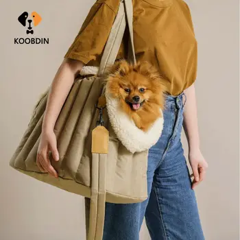Зимняя уличная сумка для переноски домашних животных, ультралегкая водонепроницаемая сумка для домашних животных, кошка, Маленькая собака, зимняя теплая переносная сумка для исходящих покупок KOOBDIN