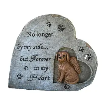 Мемориальный камень для домашних животных, смоляной маркер для могилы собаки, смоляной маркер для могилы собаки, садовый мемориальный камень для мемориала на заднем дворе