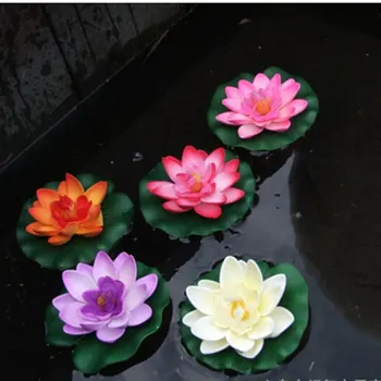 Имитация Лотоса с лепестками 10 см, украшение водного пейзажа, Водяная лилия, Украшение аквариума, Маленькие искусственные аквариумные цветы Лотоса