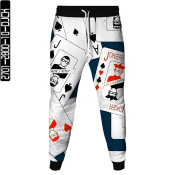 Мужские модные спортивные штаны с принтом в виде покера с синим пламенем, Женская повседневная одежда, штаны для бега, Весенне-осенняя уличная одежда для вечеринок, брюки S-6XL
