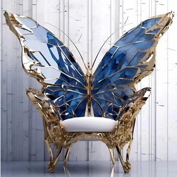 Легкое роскошное ретро в Северной Европе, современное, индивидуальное, в стиле бабочки, одиночное кресло для отдыха, трон, вилла-отель