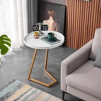 Скандинавская мебель для дома, Креативные Чайные журнальные столики, Небольшой балкон в гостиной Рядом с угловым диваном, Круглые столики