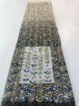 Французский тюль, Африканская кружевная ткань S-13028617, Высококачественная Вышивка бисером, Нигерийские Свадебные Кружевные Материалы