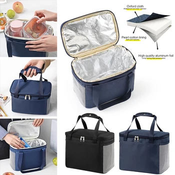 Изолированная сумка-холодильник, портативный тепловой ящик для хранения ланча для пикника, походный контейнер для еды, пакет со льдом, изолированный термохолодильник