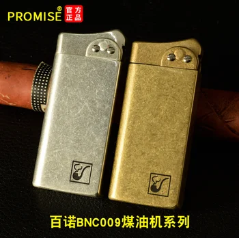 Латунный винтажный механический пресс BNC009 с зажиганием Креативная персонализированная керосиновая зажигалка, изготовленная по индивидуальному заказу для мужских курительных принадлежностей