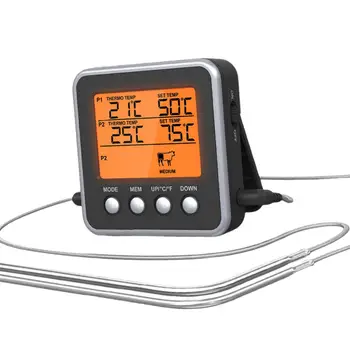 Цифровой пищевой термометр ° F / ° C с датчиком температуры, ЖК-дисплей, Термометр для мяса, для наружного гриля, для барбекю, для кухни,