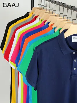 Мужская рубашка Поло Бренда GAAJ, Корейская Социальная Рубашка из 85% Хлопка, Модная Рубашка-поло С коротким рукавом, Обычная Посадка, Повседневные Поло С Высокой Эластичностью