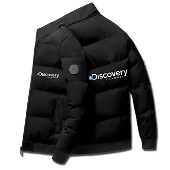 Discovery Channel - Куртки, пальто, Осень-зима, повседневные пальто на молнии, куртка-бомбер, шарф, воротник, модная мужская верхняя одежда, приталенный крой