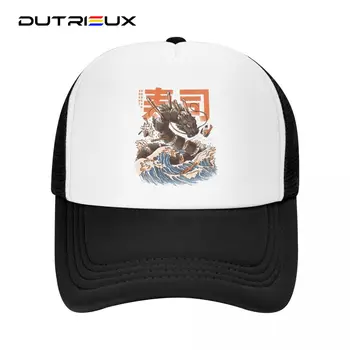 Изготовленная на заказ бейсболка Great Sushi Dragon для мужчин и женщин, Дышащая кепка дальнобойщика Wave Off Kanagawa, Спортивные кепки Snapback, Солнцезащитные шляпы