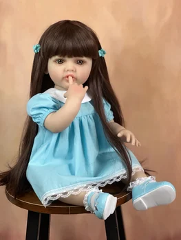 BZDOLL 55 СМ Силиконовая Кукла для Всего Тела Reborn Baby Doll Игрушка 22 Дюйма Реалистичная Принцесса Девочка Малыш Арт Бебе Подарки на День Рождения для Ребенка