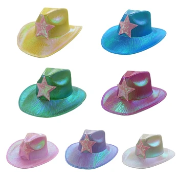 Розовая шляпа с полями, ковбойская шляпа, женская шляпа, шляпа для девичника, головной убор, Челночный корабль