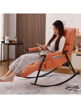 Наука И техника Тканевое кресло-качалка, кресло для взрослых, кресло для беременной женщины, балкон, домашний диван для отдыха, Ленивый человек может лежать