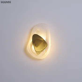 Скандинавский настенный светильник Современный светодиодный Простой золотой Винтажный креативный стеклянный светильник-бра для дома, гостиной, спальни, коридора