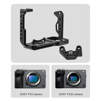 Портативная камера из алюминиевого сплава, совместимая с камерами SONY FX3 / FX30, с креплением для холодного башмака с резьбовыми отверстиями 1/4 дюйма и 3/8 дюйма