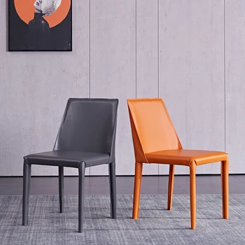 Минималистичные Кожаные кресла, Современный дизайн, Офисное кресло в скандинавском стиле, Мебель для лаунж-бара, Минималистский декор