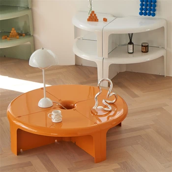 Журнальный столик из скандинавского пластика для мебели для гостиной Домашний Съемный Раскладной Многофункциональный Раскладной диван-столик для хранения