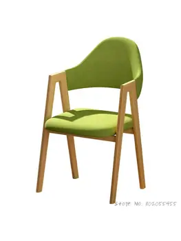 Обеденный стул из массива дерева в скандинавском стиле простой домашний японский письменный стул для отдыха с удобной спинкой стул для макияжа в спальне
