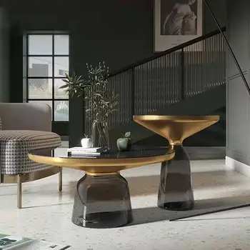 Прозрачный стол, Стеклянный Чайный столик, Круглый стол в скандинавском стиле, Креативный Стол для бесплатной доставки, Большая Дизайнерская мебель для завтрака