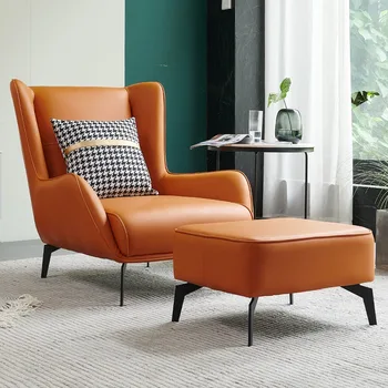 Скандинавские массажные офисные кресла Современное дизайнерское кожаное кресло для спальни, удобное кресло для чтения, Садовая мебель в скандинавском стиле