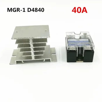 40A SSR, вход 3-32 В постоянного тока, выход 24-480 В переменного тока, однофазное твердотельное реле MGR-1 D4840 С основанием радиатора