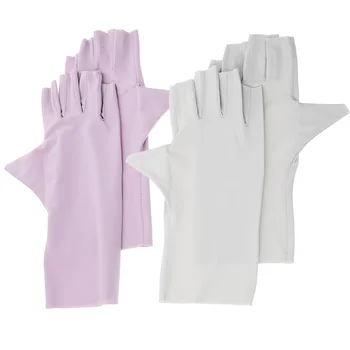 2 пары перчаток для защиты ногтей от розового цвета, перчатки с защитой от ультрафиолета, Солнцезащитные перчатки с защитой от ультрафиолета для маникюра