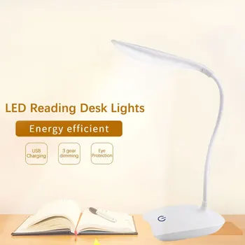 Светодиодная настольная лампа с USB-аккумулятором, освещение для защиты глаз, Ночник, Прикроватная тумбочка для спальни, Студенческая лампа для чтения
