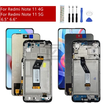 Для Xiaomi Redmi Note 11 4G ЖК-дисплей С Сенсорным Экраном Digitizer В Сборе + Рамка Для Redmi Note 11 5g Запасные Части Для Ремонта