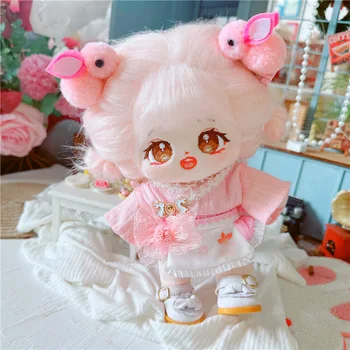 20 см Кукольная одежда Креативная Розовая юбка в цветочек Одеваются Плюшевые Аксессуары для кукол Классные вещи Поколение Kpop EXO Idol Куклы Подарок своими руками