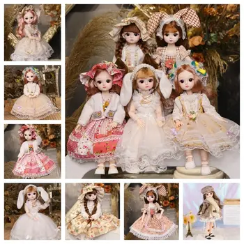 Игрушка-принцесса, 30-сантиметровая кукла с подвижным суставом, красивая кукла-младенец, пластиковые игрушки для одевания девочек, 3D-кукла для макияжа с музыкой для детей