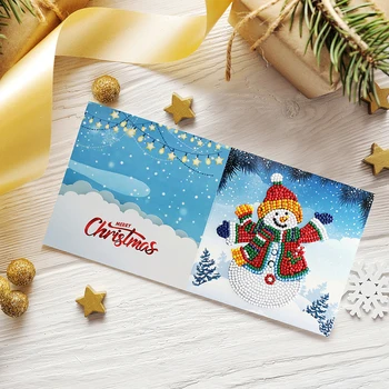 Рождественская Поздравительная открытка с бриллиантами, Благодарственная открытка 16/20шт, набор карточек со стразами, сверло в форме сверла для взрослых, друзей на праздник, семьи
