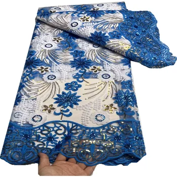 Роскошная 3D кружевная ткань Дубай Ручной работы Тюль Кружевная ткань с пайетками Вышитая аппликация Африканская Нигерийская ткань для шитья FT67