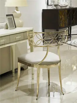 Высококачественное простое американское легкое роскошное барное кресло с металлической спинкой lucky note decoration makeup