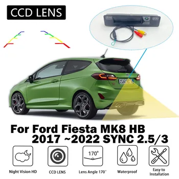 Камера заднего вида для Ford Fiesta MK8 HB 2022 2021 2020 2019 2018 2017 Ручка Багажника Резервная Камера Заднего Вида с Ночным Видением