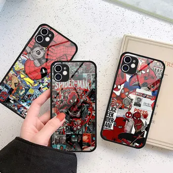 Чехол для телефона Marvel с Человеком-пауком для Redmi Note 12 Pro 10 Pro 9 8 Pro 8T 10S 7 9S 11S 11T 12 Pro Чехол из закаленного Стекла Funda
