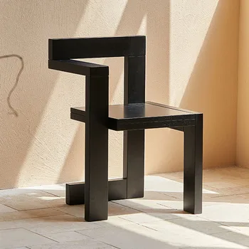 Обеденные стулья из массива дерева в стиле ретро для столовой, обеденные стулья с одной спинкой, стулья для отдыха, креативный дизайн, стулья для кухни